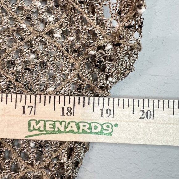 Maurice’s Cap sleeve open knit mesh brown tan sweater size small - Picture 2 of 4